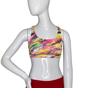 Lululemon Energy Bra Medium Support Size 2 Catalyst Multi Color Strappy Back